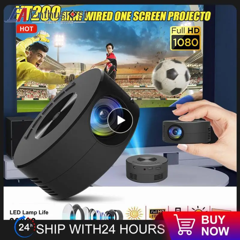 

Home Theater Media Player Mobile Video Projector Yt200 Wired Same Screen Projector 1920*1080 Resolution 30000 Hours Mini Led