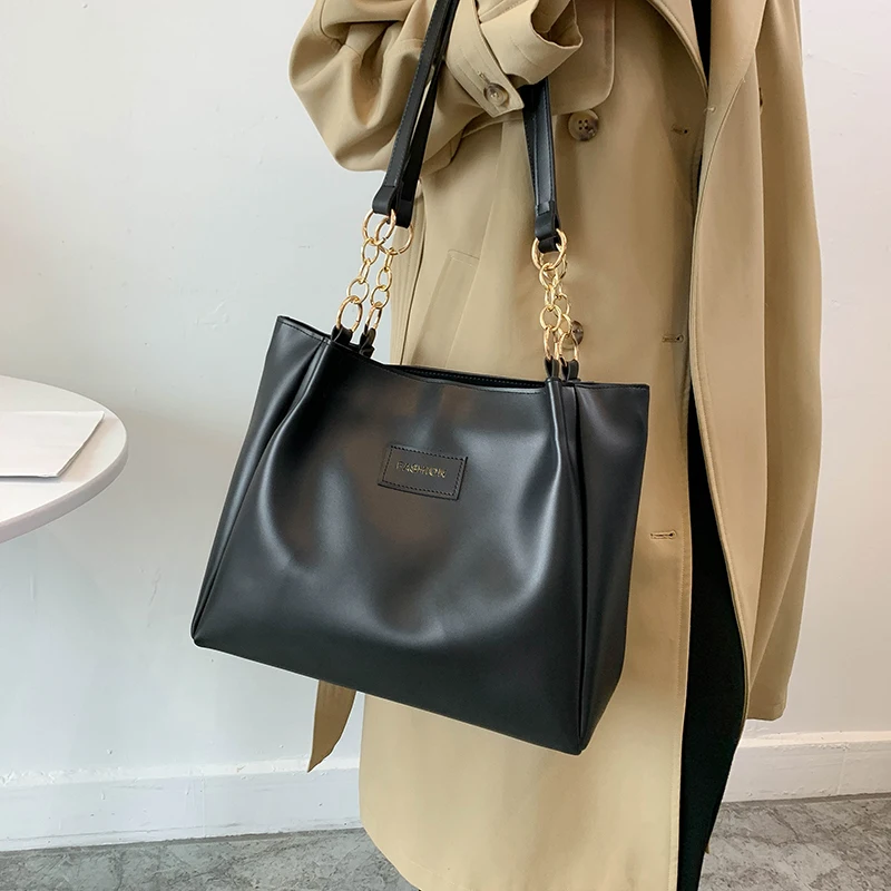 Большая сумка-шоппер из искусственной кожи для женщин винтажный дизайнерский