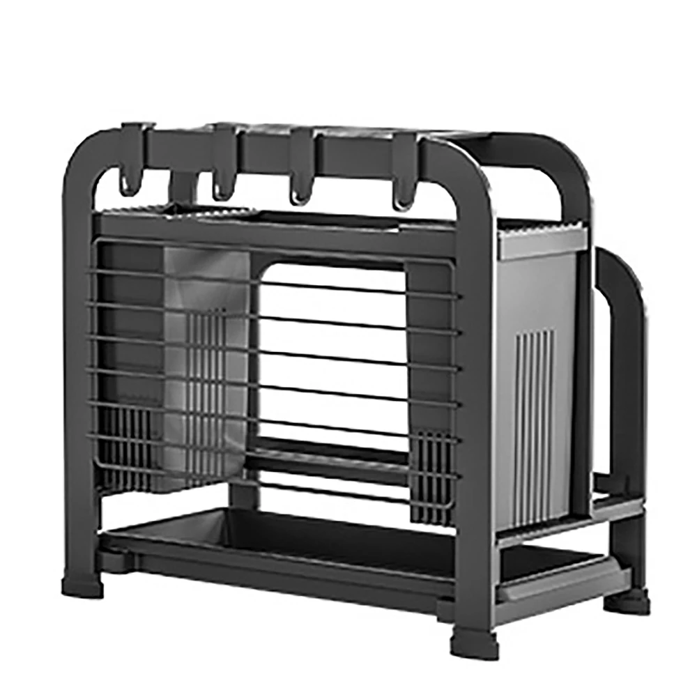 

Kitchen Carbon Steel Knife Holder With Cutting Board Rack Drying Rack Kitchen Storage Organizer Counter Display Stand