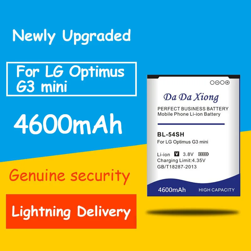

Бесплатная доставка, аккумулятор большой емкости 4600 мАч для LG Optimus G3 Mini G3mini BL54SH, сменная батарея