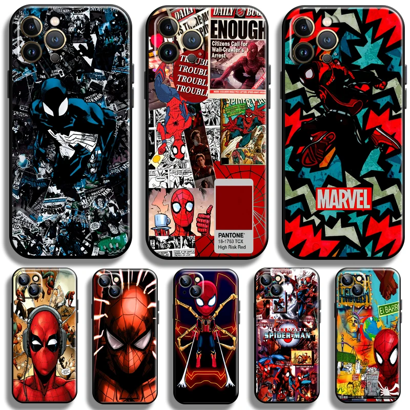 

Avengers Spiderman For Apple iPhone 13 12 11 Pro Max 12 13 Mini X XR XS Max SE 6 6S 7 8 Plus Phone Case Back Silicone Cover