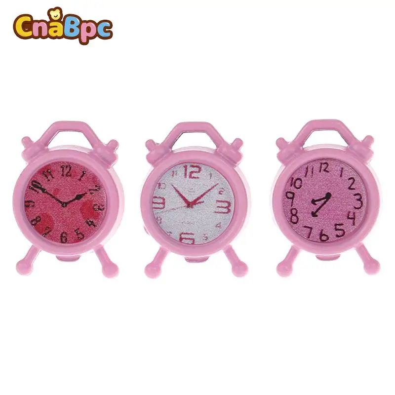 

1:12 Scale Pink Color Alarm Clock Desk clock Mini Home Decoration Dollhouse Miniature Toy Doll Kitchen Living Room Accessories