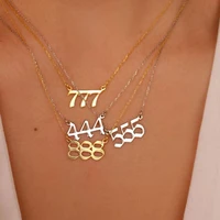 angel number necklaces 111 222 333 444 555 777 888 999 666 devil necklace stainless steel pendant choker christmas bff jewelry