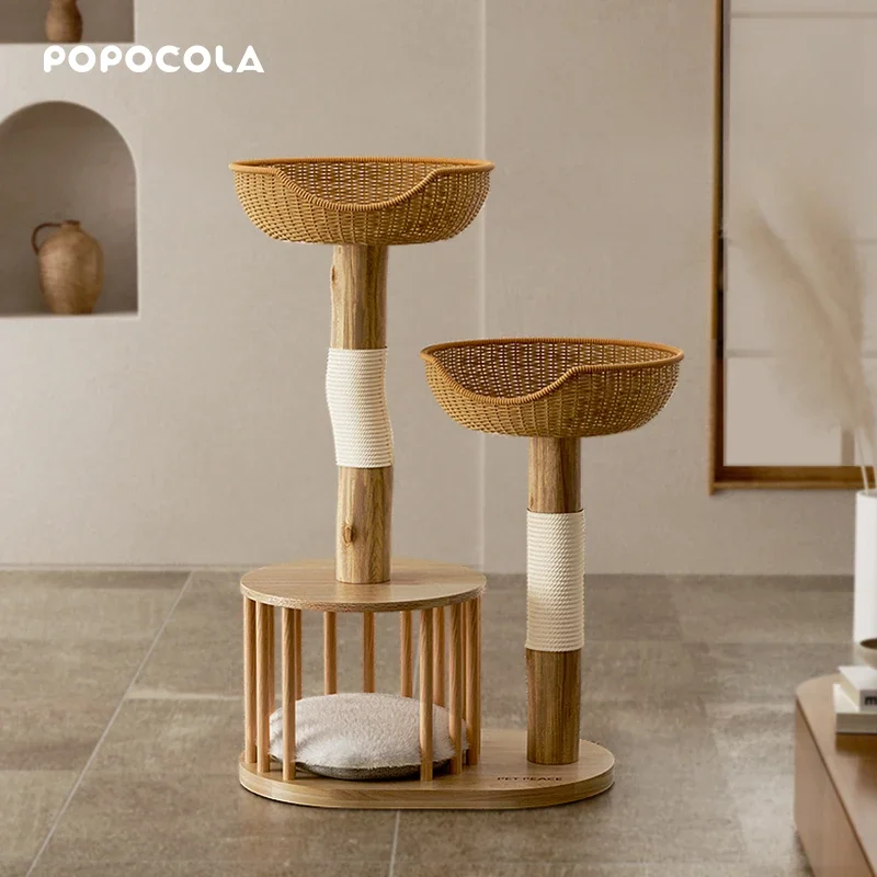 Деревянное гнездо для кошек подъемная Когтеточка сна и игр в маленькой квартире