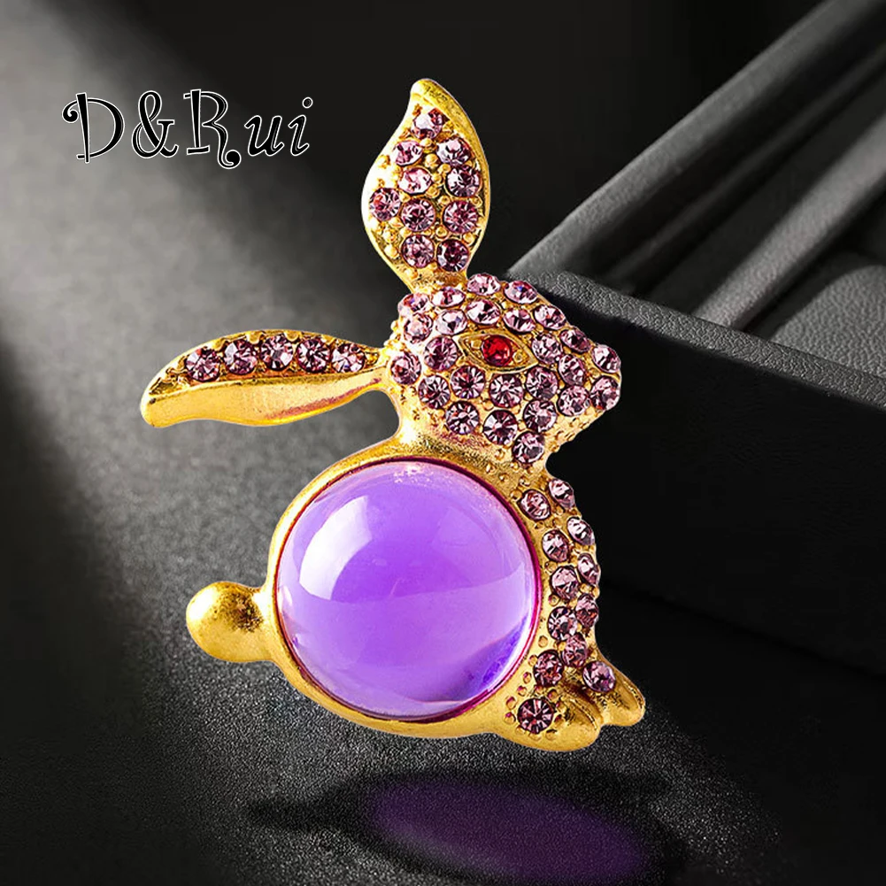 

D&Rui New Bunny Metal Brooches Popular Jewelry Accessories Luxurious Rhinestone Badge Lapel Pins for Women Party Gift Brooch