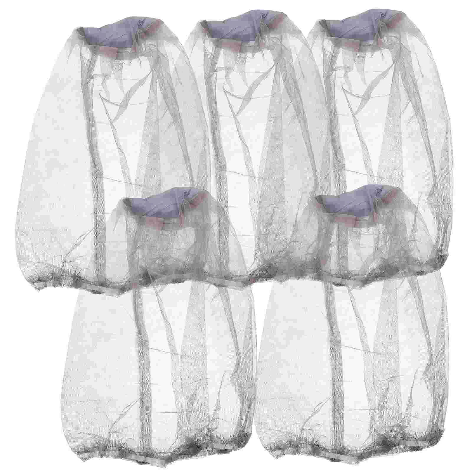 

5pcs Fishing Bug Nets Portable Mosquito Hat Nets Mosquito Head Nets Outdoor Supplies
