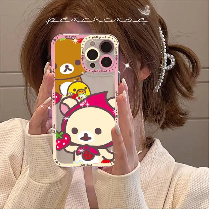 Милый мультяшный чехол Rilakkuma для телефона iPhone 11 12 13 Mini Pro Max 14 |