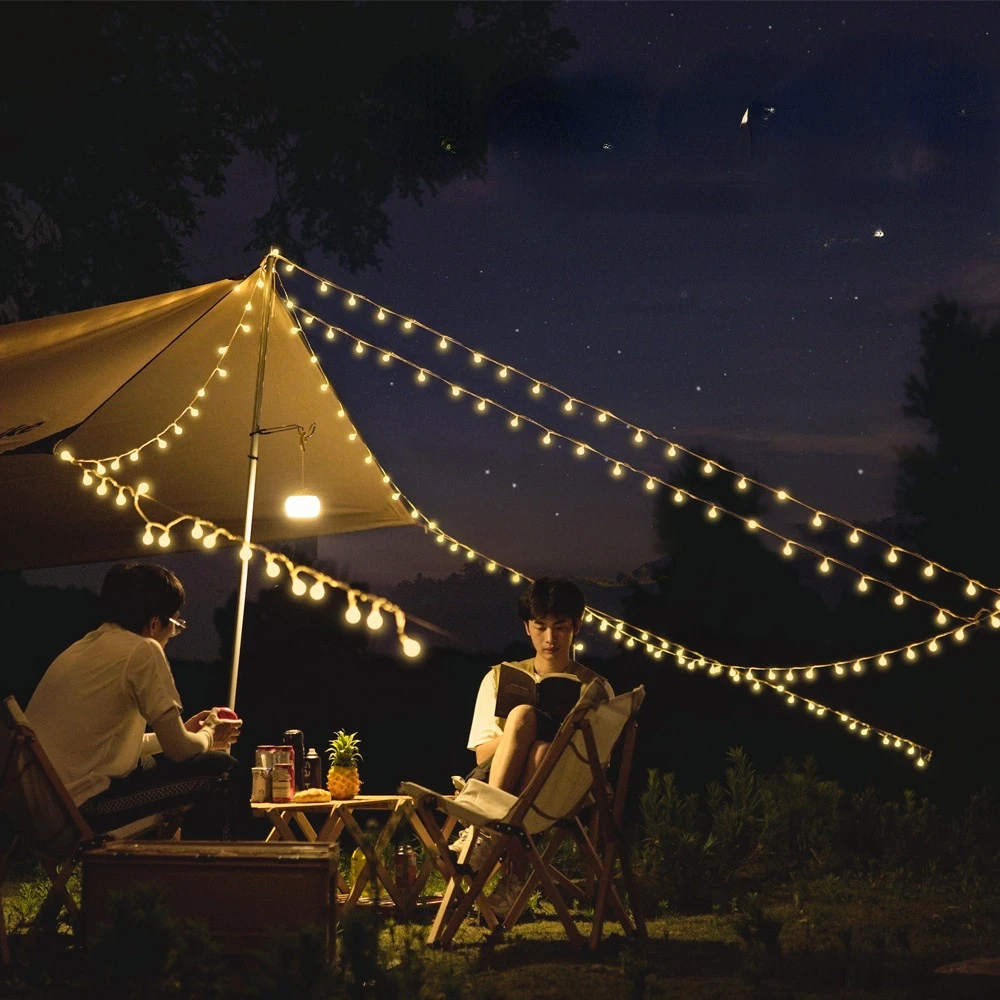 Outdoor Led Light String Luminous Bubble Ball Wave Waterproof Starry Camping Tent Atmosphere Outing Accessories New |