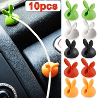 Cute Bunny Ear Cable Fixer Car Dashboard Office Phone Charger Cable Manager Desk Line Organizer Headphone Cable Winder Holder