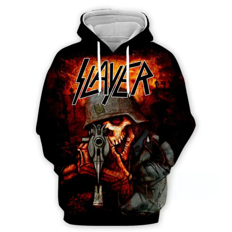 SLAYER ROCK Hoodies Men's 3D Print Hoodie Men Women Sweatshirt Casual Oversized Kids Clothing Streetwear Fashion