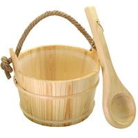 sauna bucket kit wood sauna barrel set essential spa accessory for sauna room 1 3 gallon barrel rope handle design