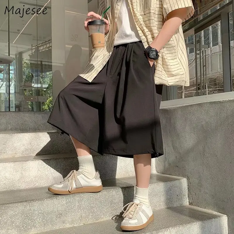 Pants Men Wide Leg Trousers Japanese Streetwear Ins All-match Pure Color Summer Thin Teenager Ulzzang Hip Hop Simply Cool Daily