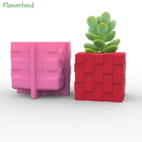 new cube succulent silicone mold concrete cement plaster mold epoxy soap mold resin flower pot mold home decoration