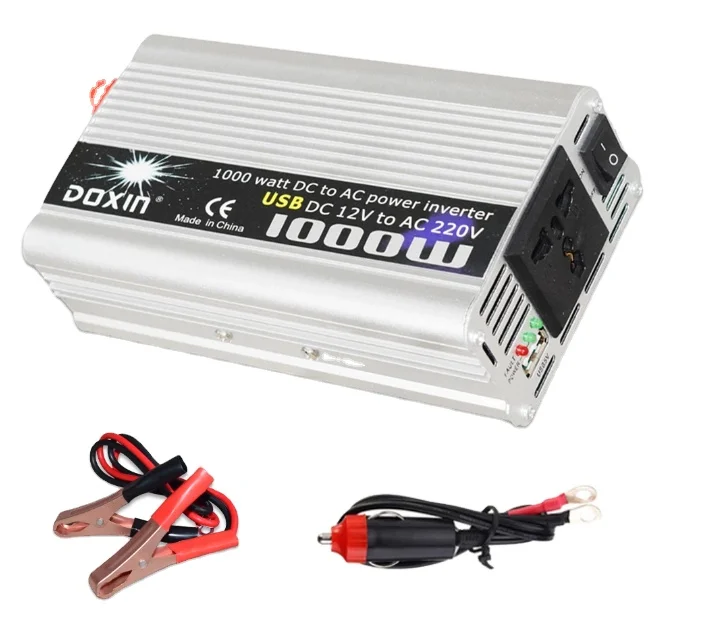 

Inverter USB 1000W Watt DC 12V to AC 220V Portable Car Power Charger Converter Adapter DC 12 to AC 220 Modified Sine Wave 1000w