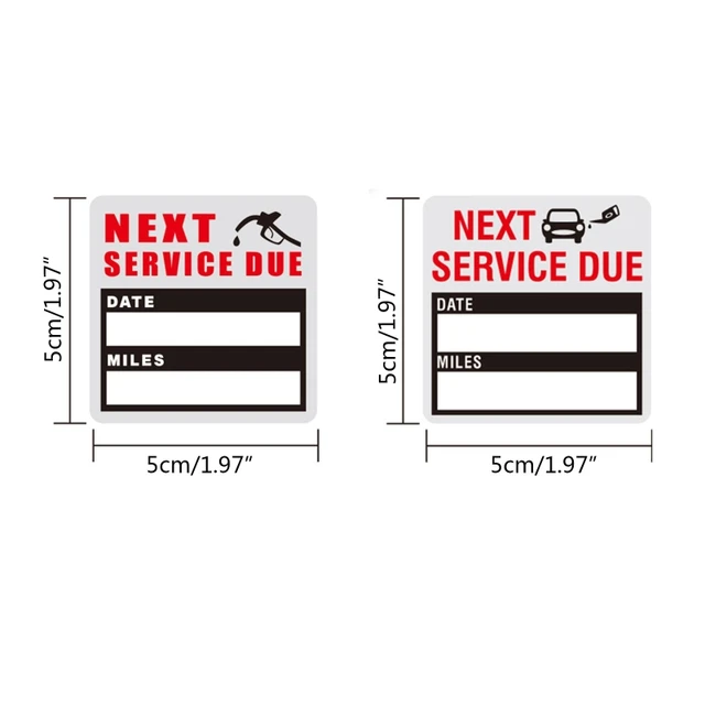 2 50cm nächster Service aufgrund Auto aufkleber selbst klebendes Auto  etikett für die Auto wartung Küche Kühlschrank Aufkleber Rolle - AliExpress