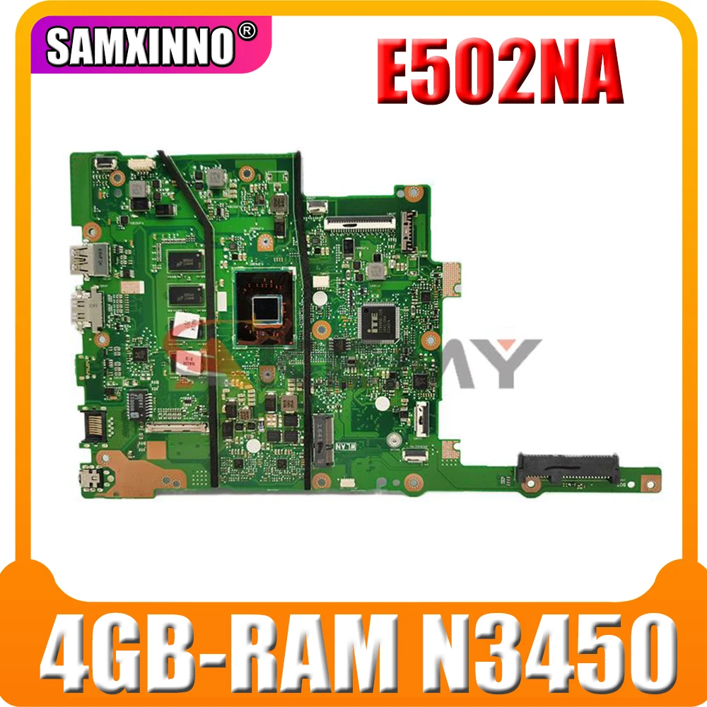 

New E502NA Mainboard For ASUS E502N R517N R516N (15 inch) Laptop motherboard E402NA original mainboard 4GB-RAM N3450 4 cores