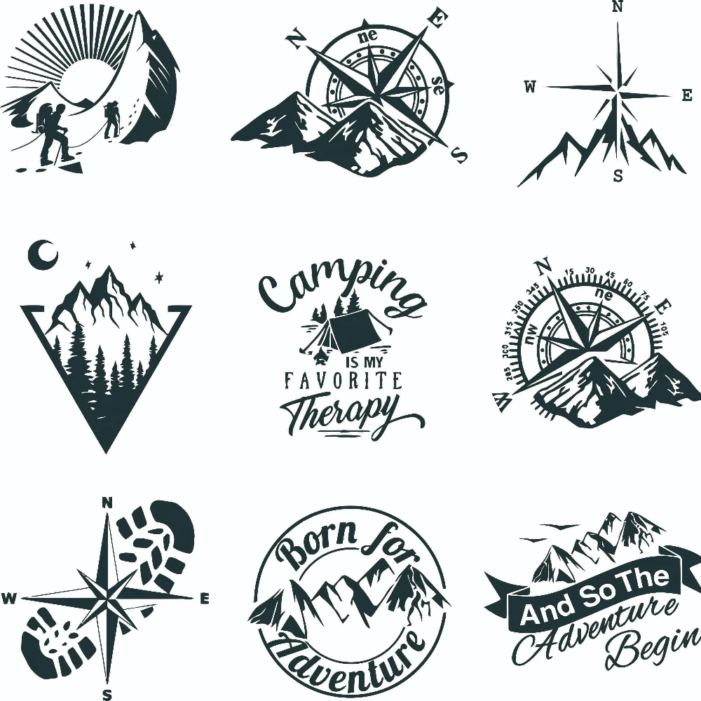 

Car Sticker Creativity 10 Styles Adventure Sports Compass Vinyl Decals Car Bumper Body Rear Window Glass Decorative Decals