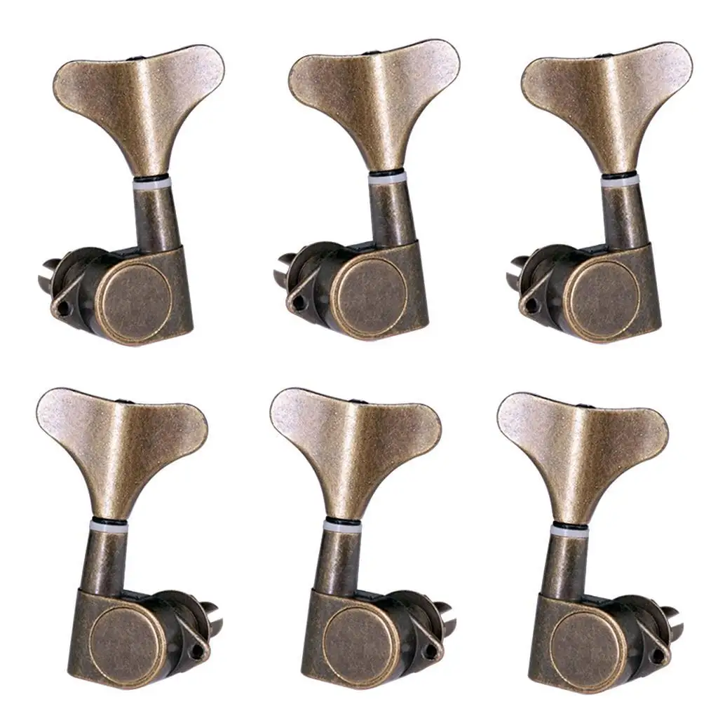 

Fish Tail Buttons Bass Guitar String Tuner Pegs Key Machine Head 3L3R Bronze