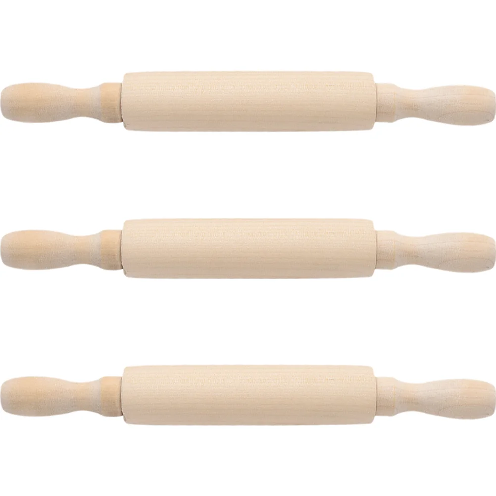 

Mini Rolling Pin Household Wood Dough Baking Tool Small Supplies Kids Pretend Toy