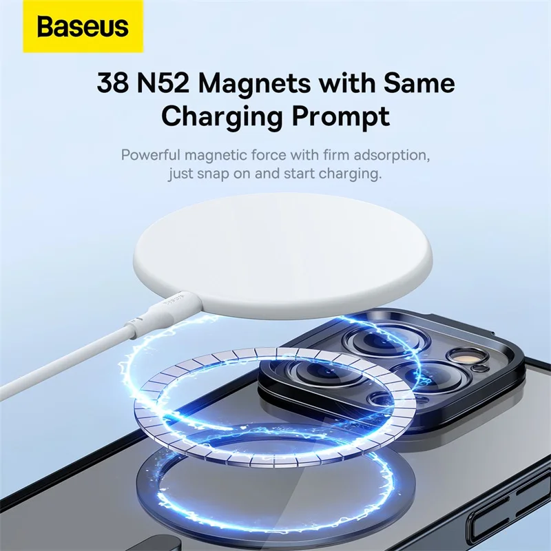 Baseus Magnetic Phone Case For iPhone 14 Pro Max Shockproof Transparent Plating Case Cover For iPhone 14 Plus 2022 Coque Shell