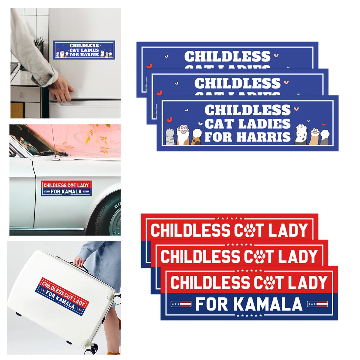 3 Упаковки Наклейки день-кот Для Kamala Harris harris For President 2024 Vote Campaign Виниловая Наклейка
