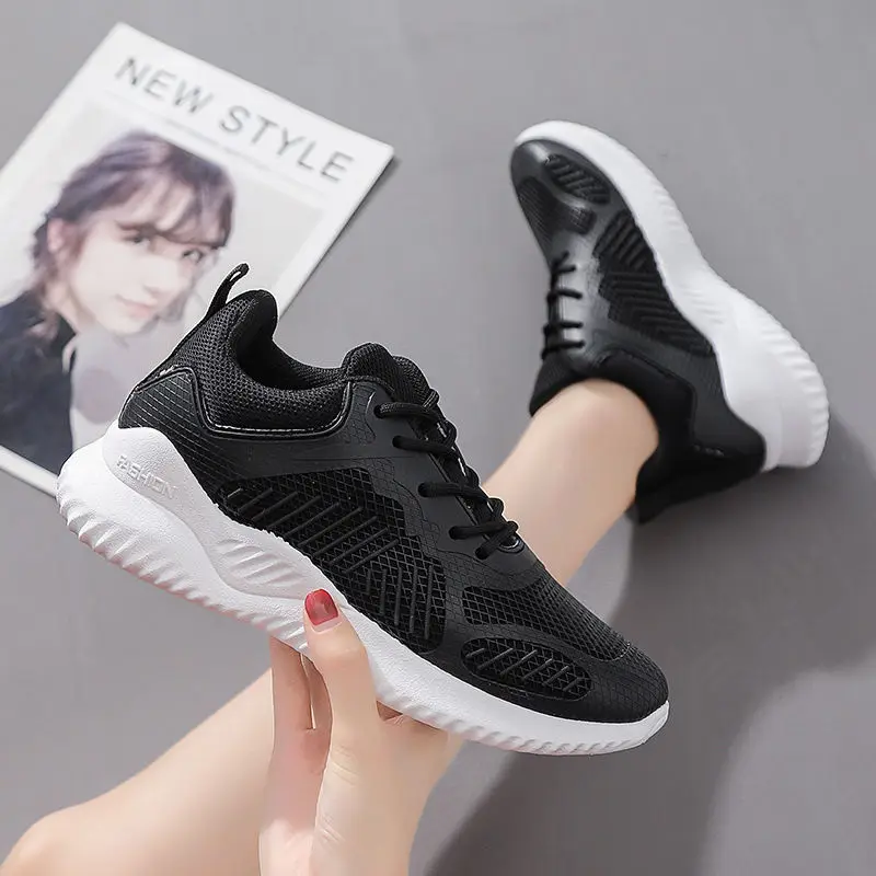 

New Women Running Sneakers Breathable Cushioning Sport Shoes Fashion Casual Flat Shoes Lightweight Walking Footwear Lady
