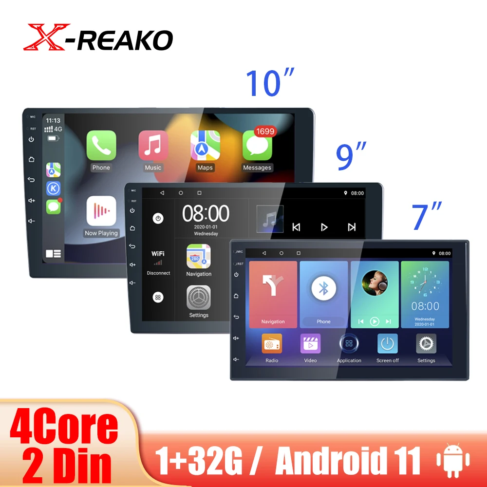 

X-REAKO 2Din 7'' 9'' 10'' Andriod 11 Car Multimedia Player GPS Navigation Bluetooth Car Audio Wifi FM MirrorLink HD Car Audio