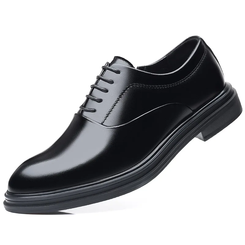 

Туфли мужские классические, на шнуровке, повседневные деловые кожаные, с острым носком, для свадьбы, черные, коричневые