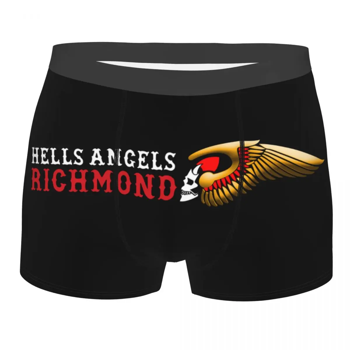 

Мужское длинное нижнее белье Hells с ангелами для мотоцикла и клуба, модные боксеры, шорты, трусы, мужские трусы со средней талией