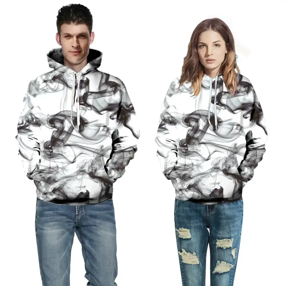 

Sankill Unisex Realistic Black Smoke 3D Printed Men's and Women's Pullover Sweatshirt Fashion Street Loose Large Pullover
