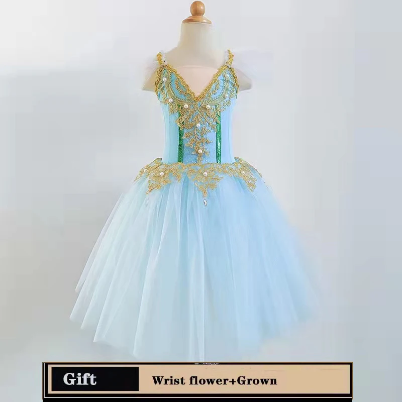 

Professional White Romantic Tutu Long Tulle Tutus Ballet Dress Women Girls Ballerina Party Dress Children Ballet Dance Costumes