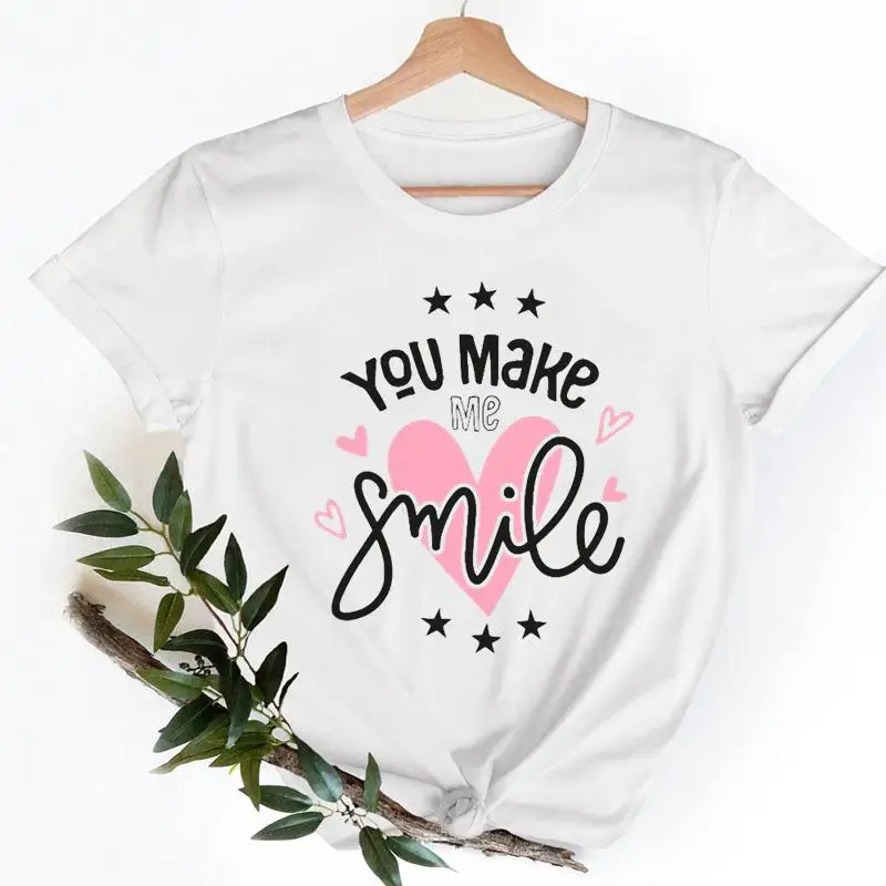 

Women T-shirts Ladies O-neck Fashion Casual Clothing Cartoon Love Sweet 90s Trend Clothes Short Sleeve Female Tee Graphic Tshirt