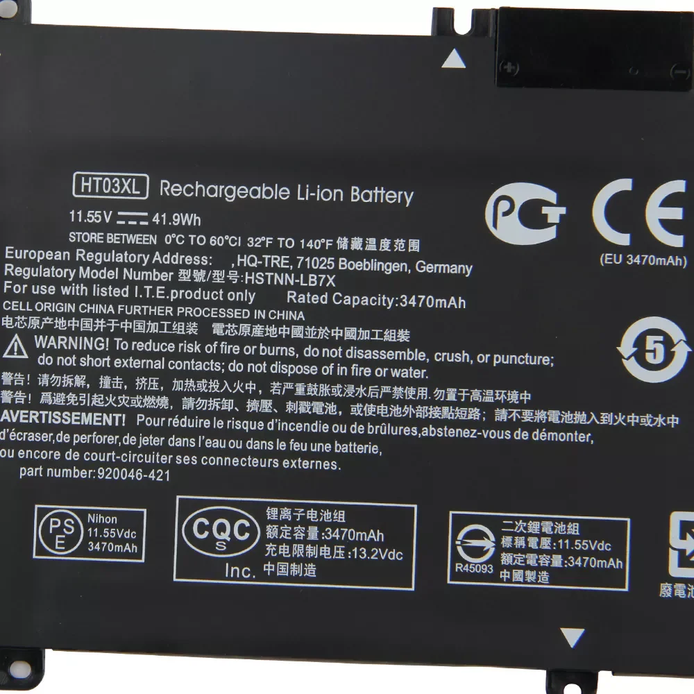 

Original Replacement Laptop Battery HT03XL For HP L11119-855 L11421-1C1 L11421-2C2 L11 Pavilion 15-CW1000AU TPN-Q209 HSTNN-LB8M