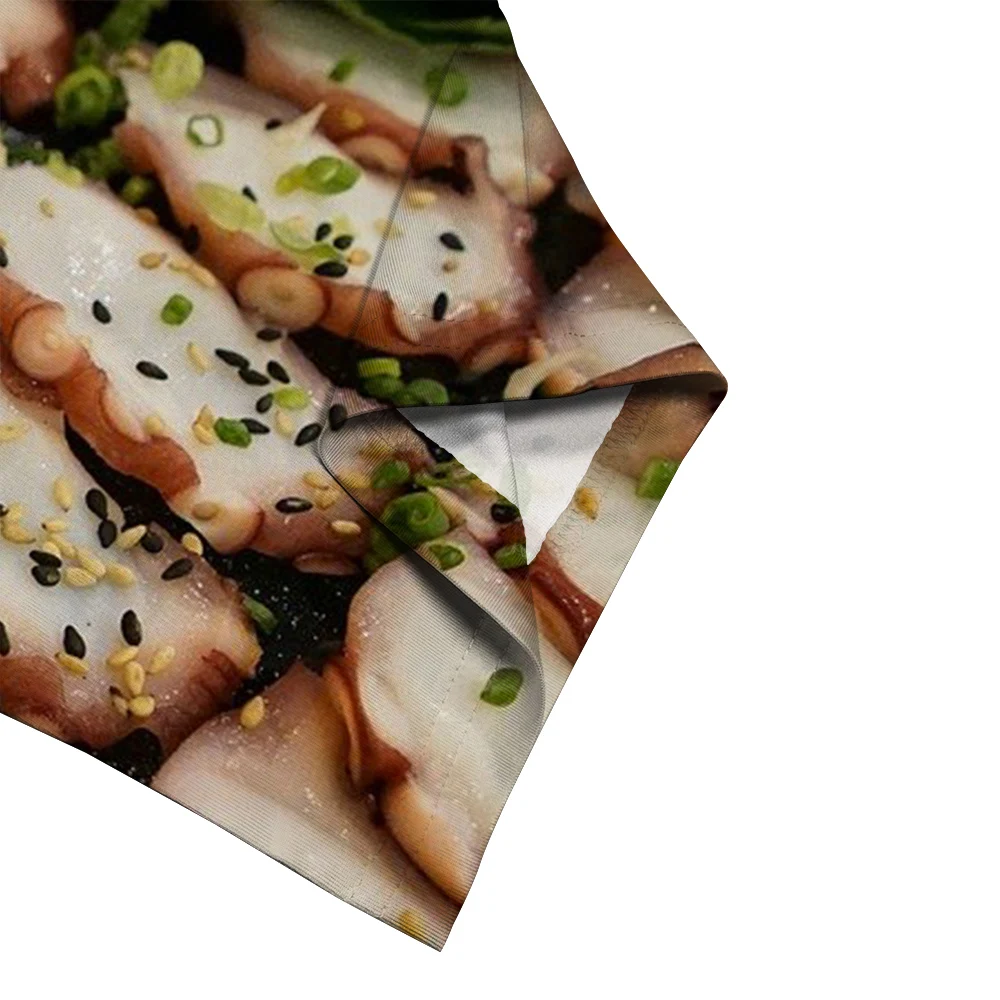 Фото Женская футболка CLOOCL со вкусом барбекю, футболка с 3D принтом, украшенная пуговицами, блузка с коротким рукавом, летние топы большого размера для любителей еды №4
