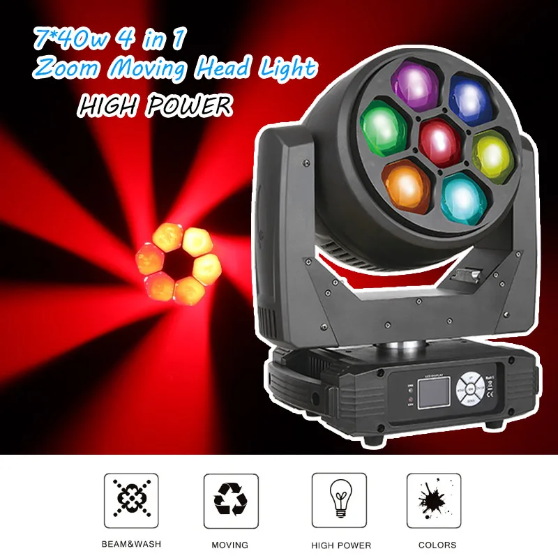 Фото Мини 7x40W Bee Eye Zoom Светоизлучающий диод Мобильные фары Концертные DJ сценические огни №5