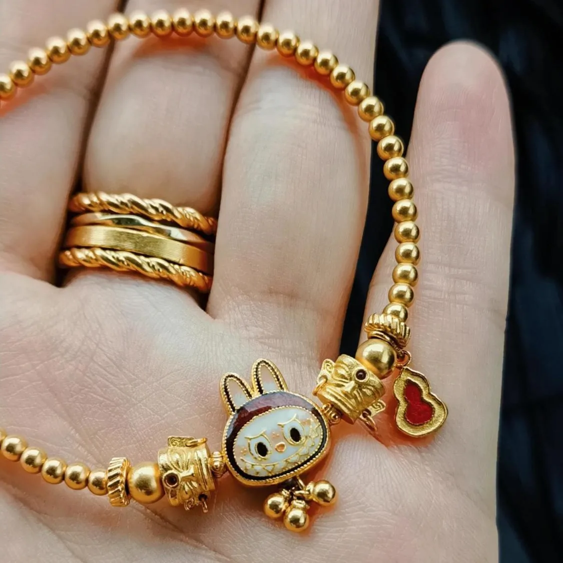 Золотой Labubu Luantong Тыква Подвеска Браслет Старший День Рождения Новогодний