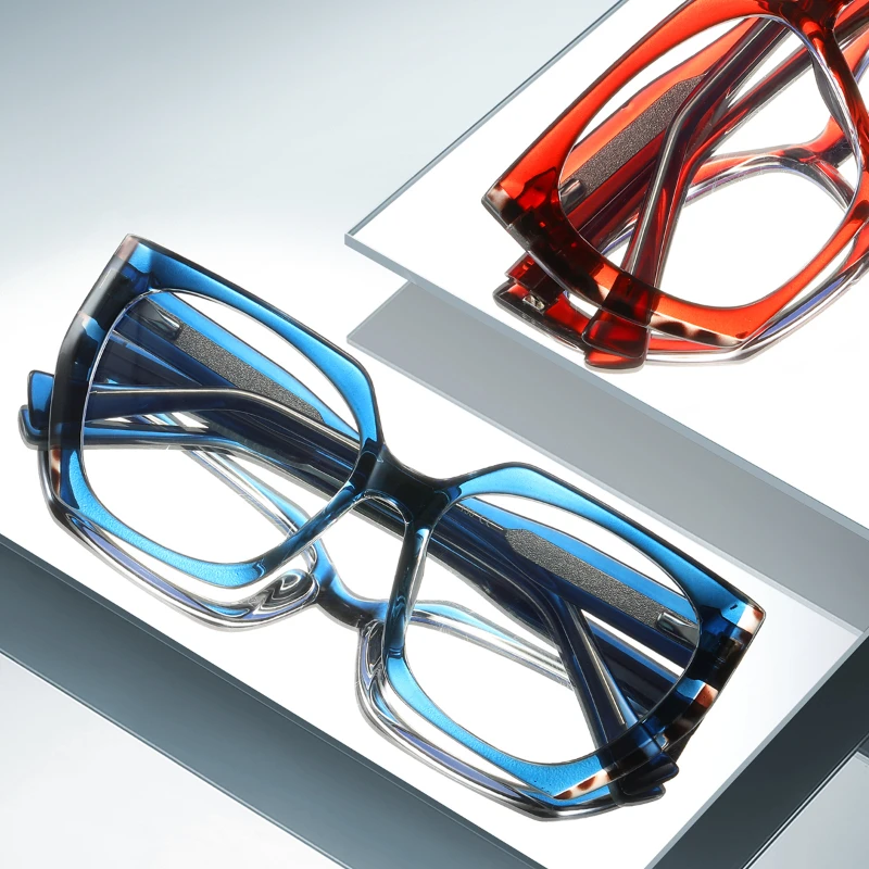 Фото CLLOIO Simple Blue Light Filter Progressive Prescription Glasses Women Butterfly Optical Myopia Eyeware Photochromic Eyeglasses №2