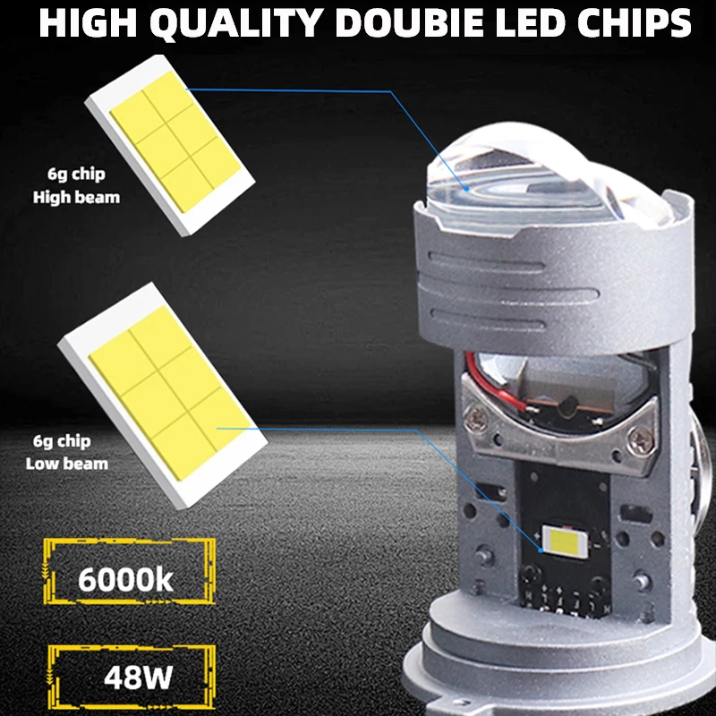 SANVI MINI H4 Bi светодиодный проектор с линзой фара 104 Вт 6000 К мотоциклетная дальнего и