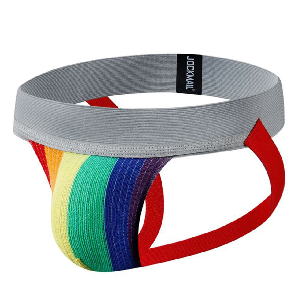 

JJOCKMAIL Buttocks Briefs Men Sexy Low Rise Thongs Jockstraps Gay Breathable Show Panties Open Butt Underwear Intimate Lingerie