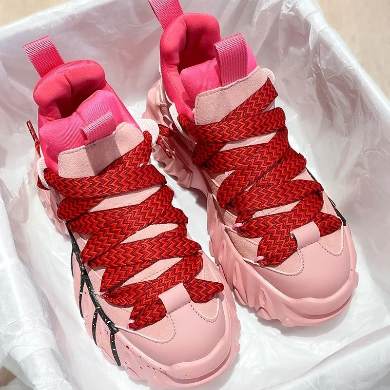 

Luxury Design Women Chunky Sneakers 2023 New Platform Sneakers for Girls Pink Shoes