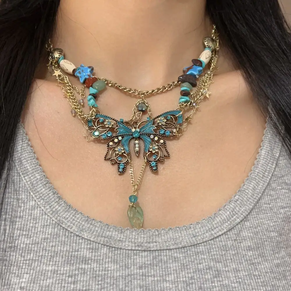 Модная блестящая подвеска-бабочка поясная цепочка многослойный пояс-бабочка в