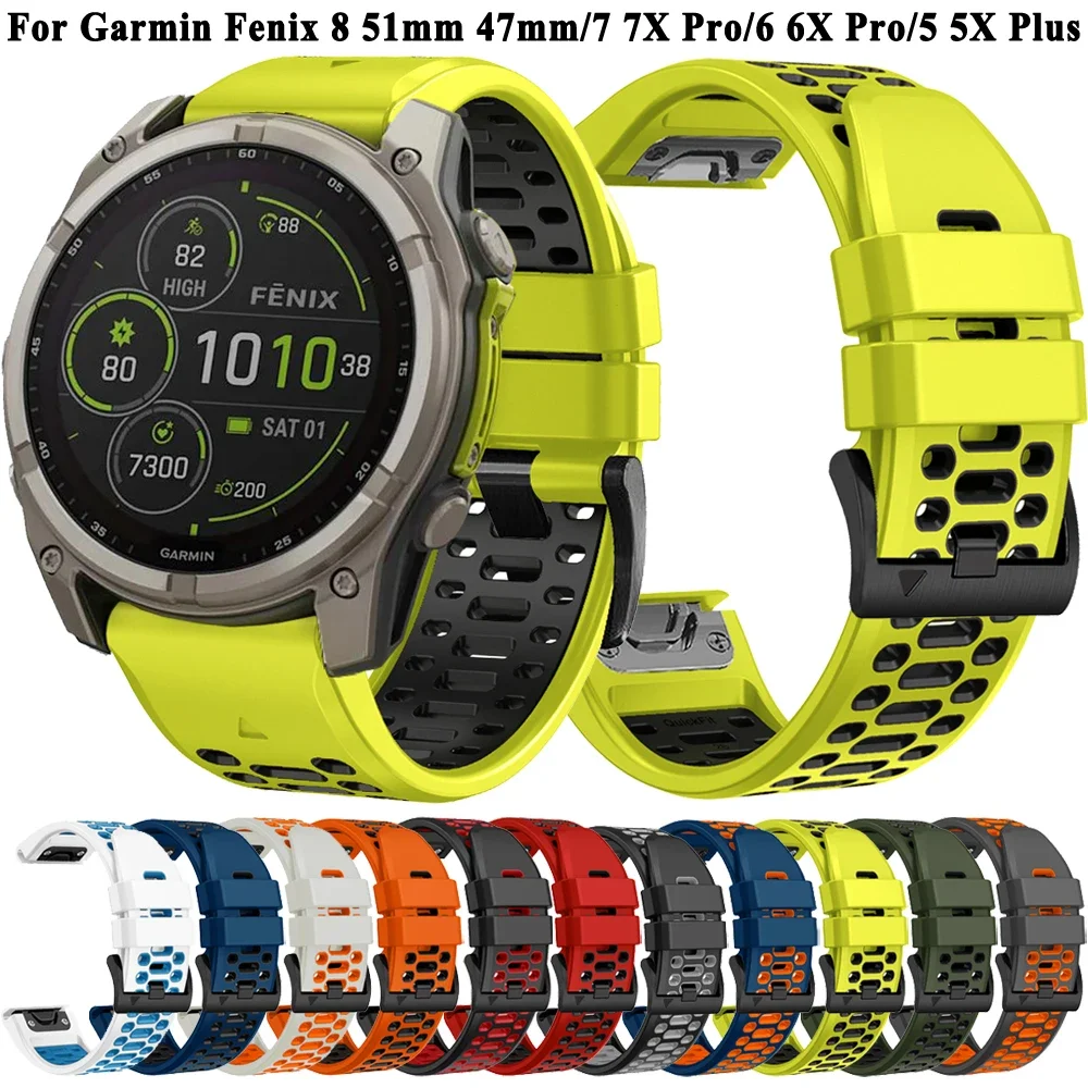 Фото Силиконовый ремешок QuickFit 26 мм 22 мм для Garmin Fenix 8 E 7 7X 6 6X 5/Marq/Epix Pro Gen 2/Forerunner 965 955/Enduro 3 браслет-ремешок №5
