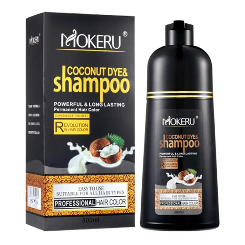 Black Hair Dye Shampoo 500ml Long Lasting Color Shampoo For Men Women Hair Coloring Shampoo In Minutes Dye Shampoo