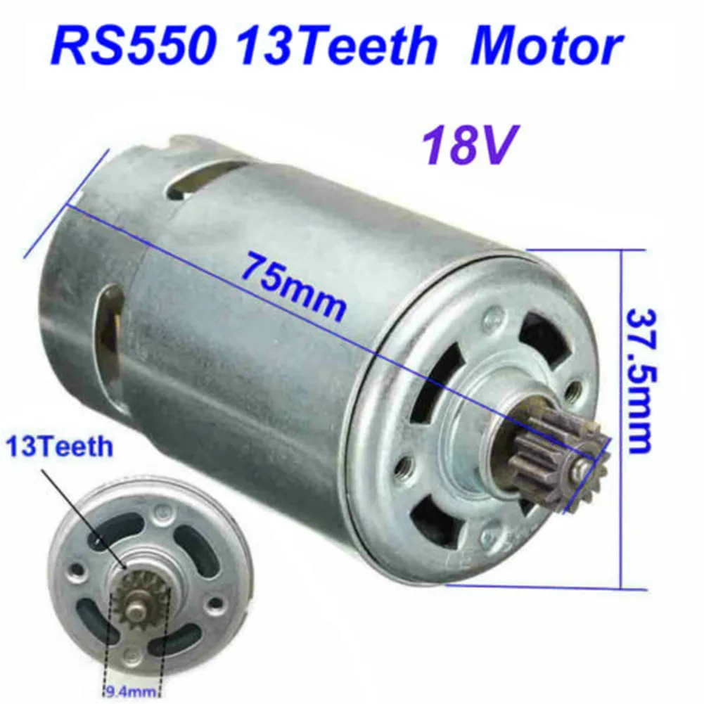 

1pcs 18V RS-550VC-8518 Metal Motor RS550 13T Teeth Gear Replace For BOSCH GSR10.8-2-LI GSR With Strong Magnetic Carbon Brush