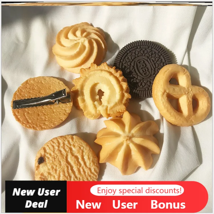 

Novelty Women Barrettes Girls Cute Shape Hairpins Hair Accessories Funny Cookies Chocolate Party Accessories Fashion Scrunchies