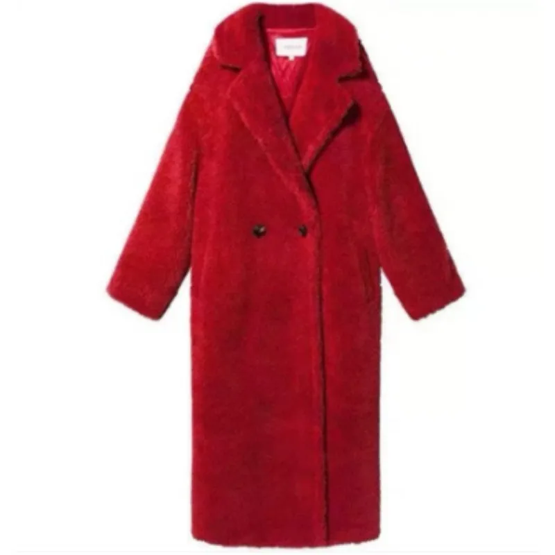 Winter New Coat Lamb Hair Medium Long Thick Mud Coat Women's Artificial Fur Coat Warm Jacket Plush Casual Loose Goddess Coat