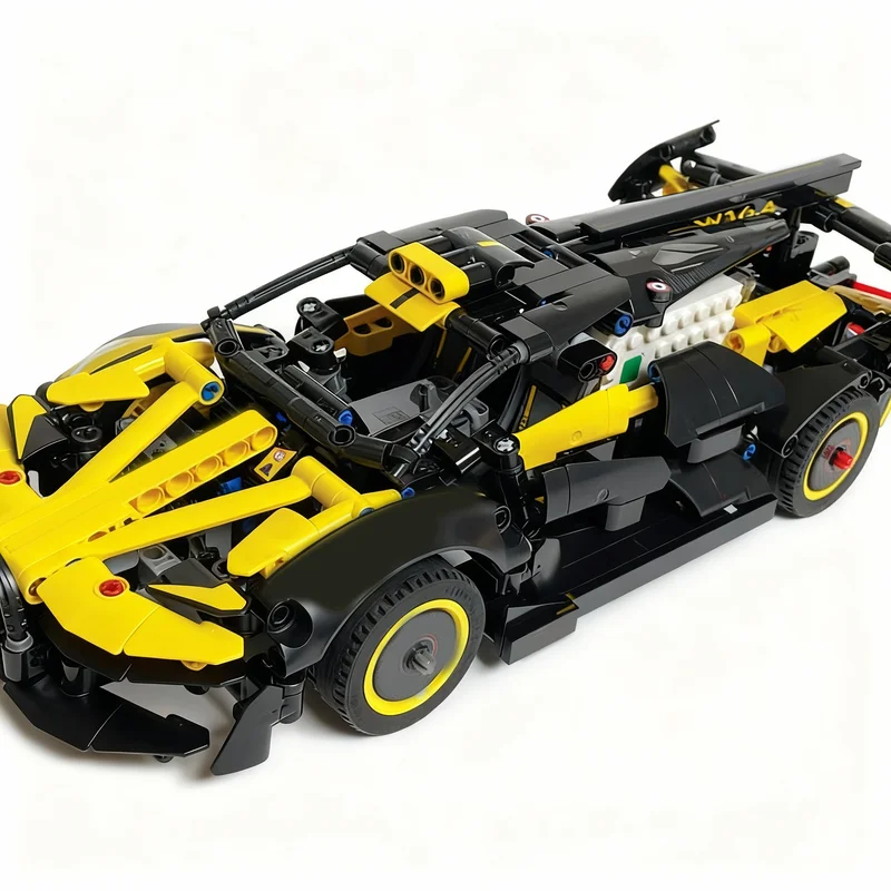 Фото 1083 детали MOC Bugatti Bolide RC MOD с моторами, техническая модель из строительных блоков, подарок на день рождения, креативный конструктор для сборки и демонстрации. №1