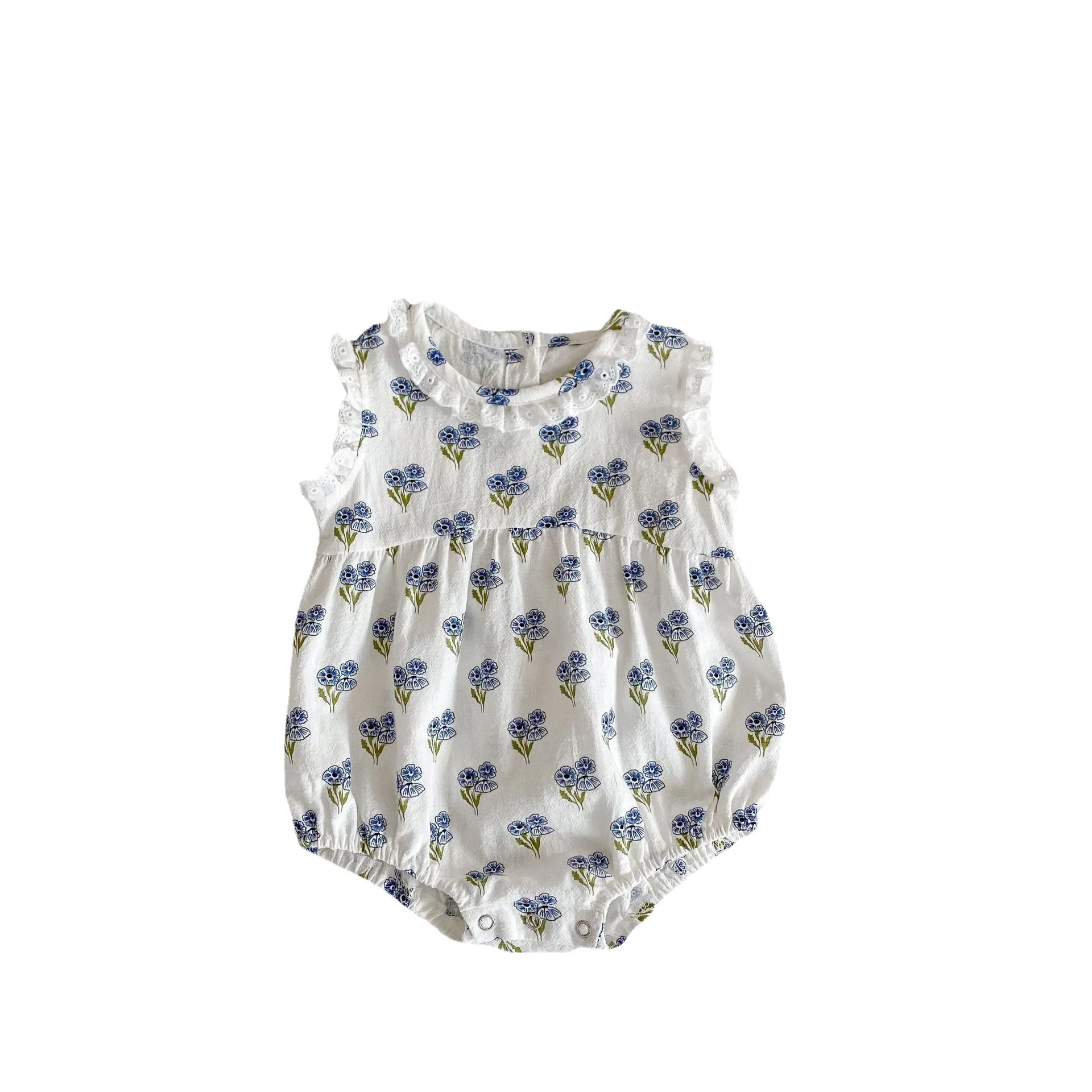 

Summer Baby Printed Flower Skirt Sister Dress Cotton Sleeveless Jumpsuit One Piece Jumpsuit Baby Girl Romper
