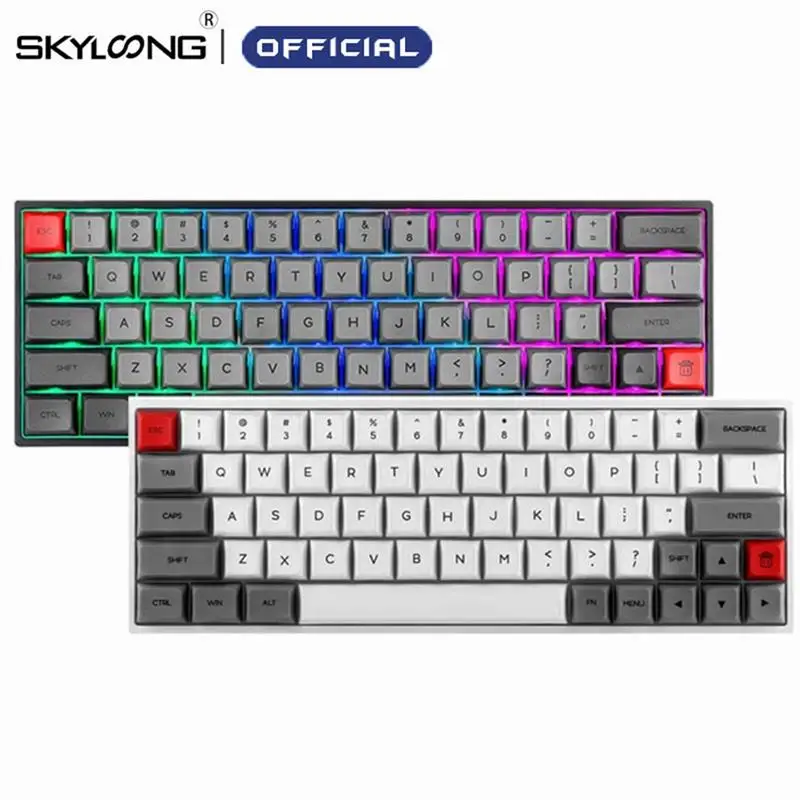 

Механическая клавиатура SKYLOONG SK64 с RGB-подсветкой, популярная сменная Беспроводная игровая клавиатура с Bluetooth, колпачки клавиш ABS для Win/Mac GK64