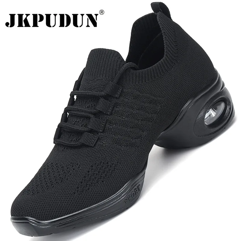 

Женские кроссовки для танцев с вырезами, дышащие, квадратные, легкая спортивная обувь для современных джазовых танцев